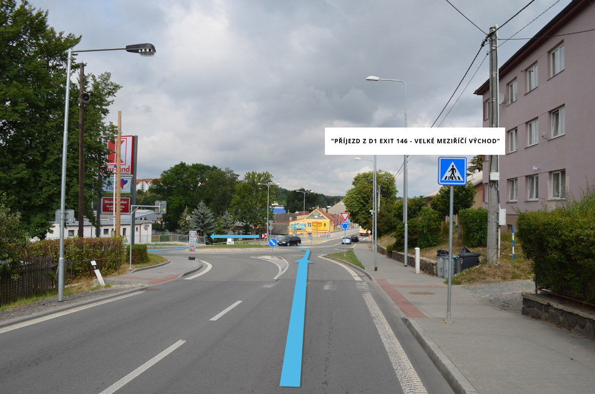 Příjezd z D1 exit 146