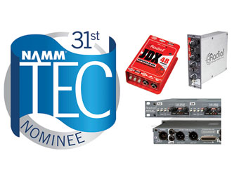 Trojice novinek Radial nominována na NAMM Tec Awards