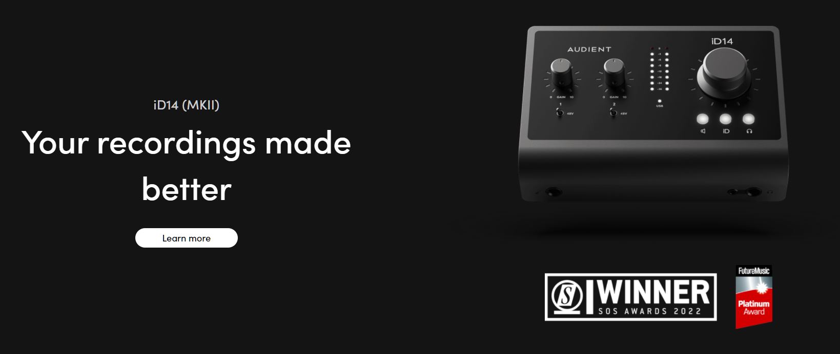 Audient iD 14 MK II - Sound On Sound Award 2021