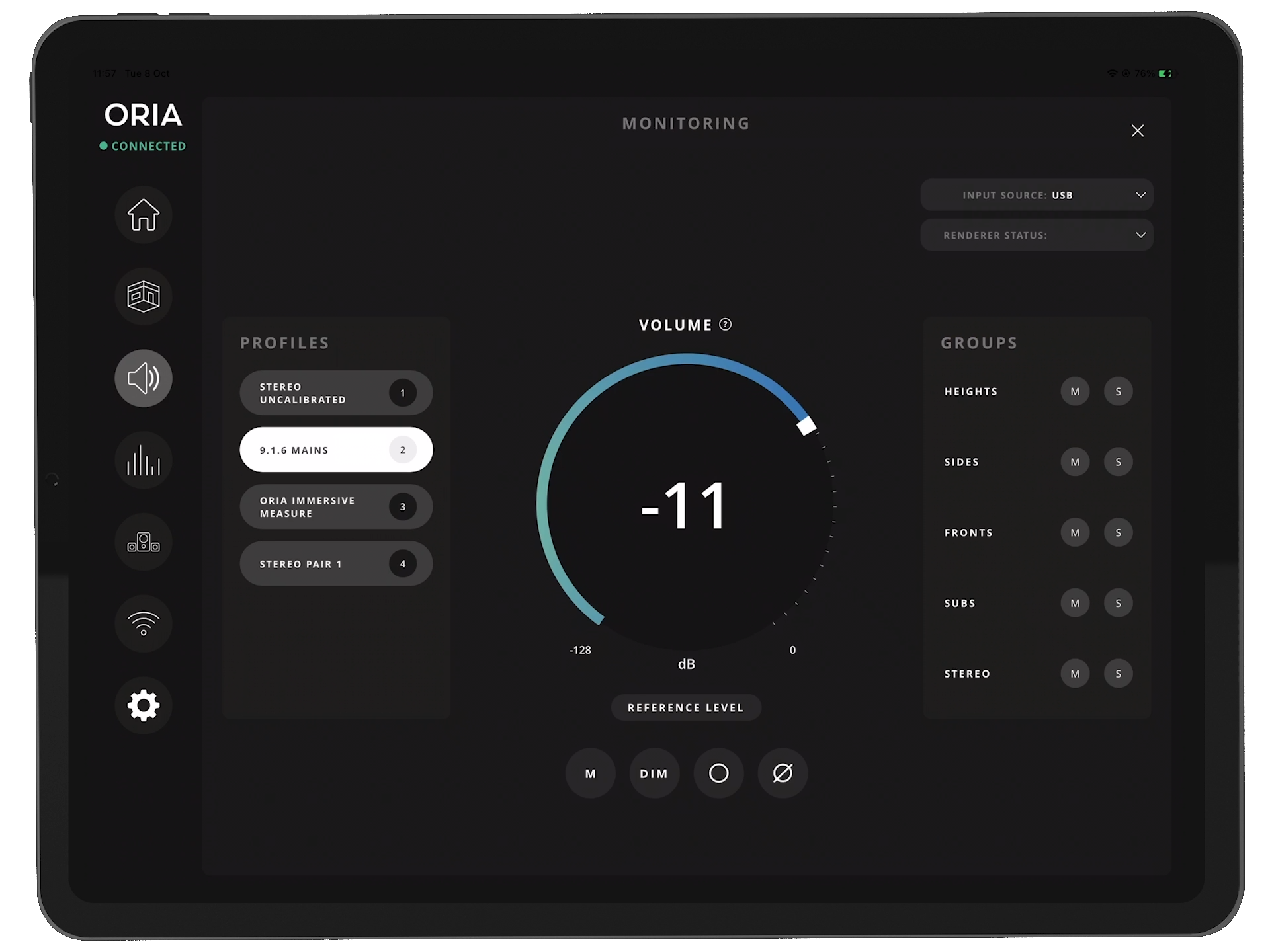 AUDIENT iPad REMOTE pro Immersive Audio Interface & Monitor Controller ORIA